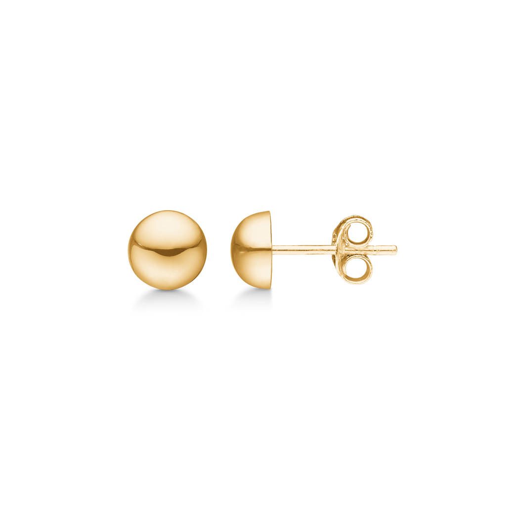 8 kt. gold Earrings 7 mm hemisphere (333)