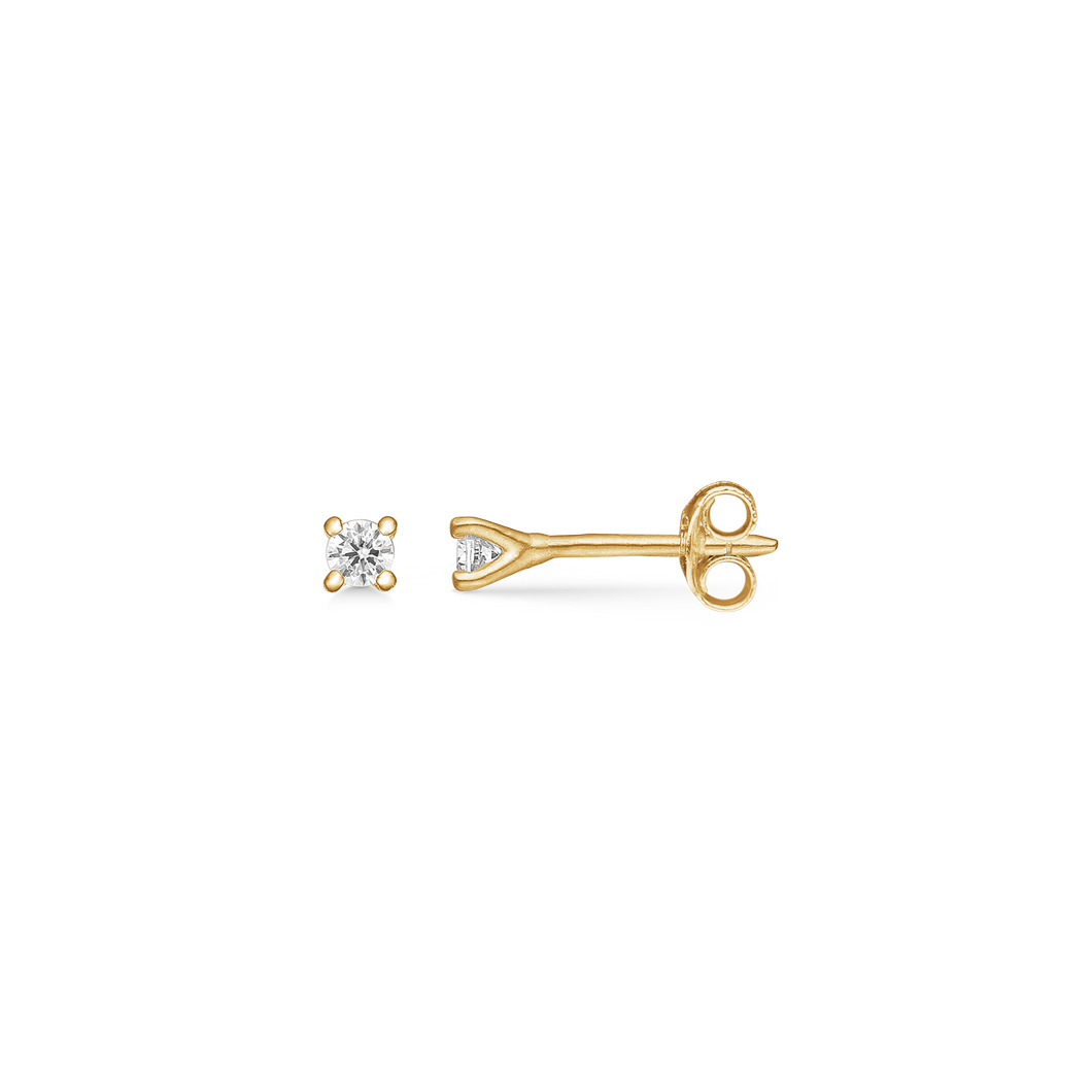 8 kt. gold Earrings with 2.5 mm zirconia (333)