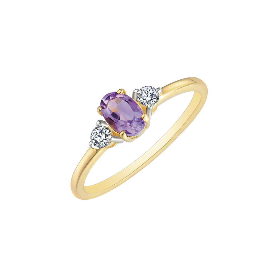 Ring with amethyst and white topaz (333)