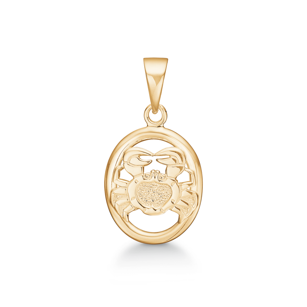 Cancer, Zodiac pendant in 13 x 12.5 mm 8 kt. gold (333)