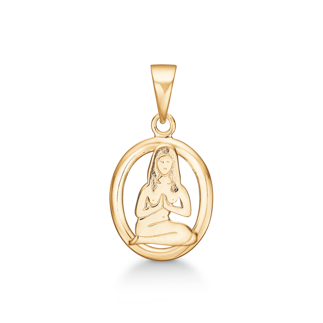 Virgo, Zodiac pendant in 13 x 12.5 mm 8 kt. gold (333)