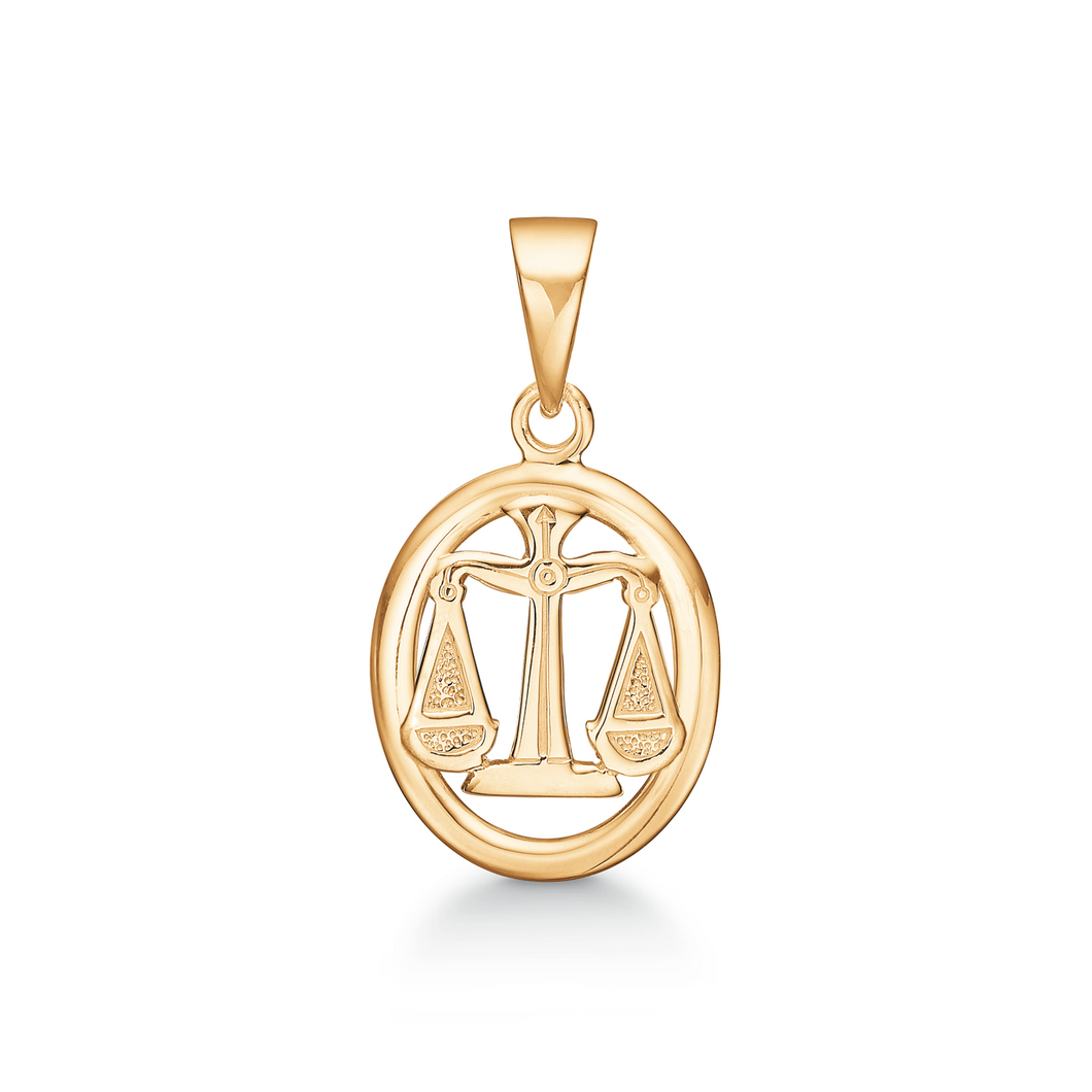 Weight, Zodiac pendant in 13 x 12.5 mm 8 kt. gold (333)