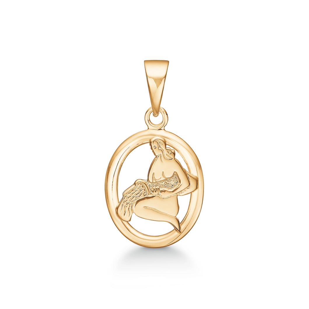 Aquarius, Zodiac pendant in 13 x 12.5 mm 8 kt. gold (333)