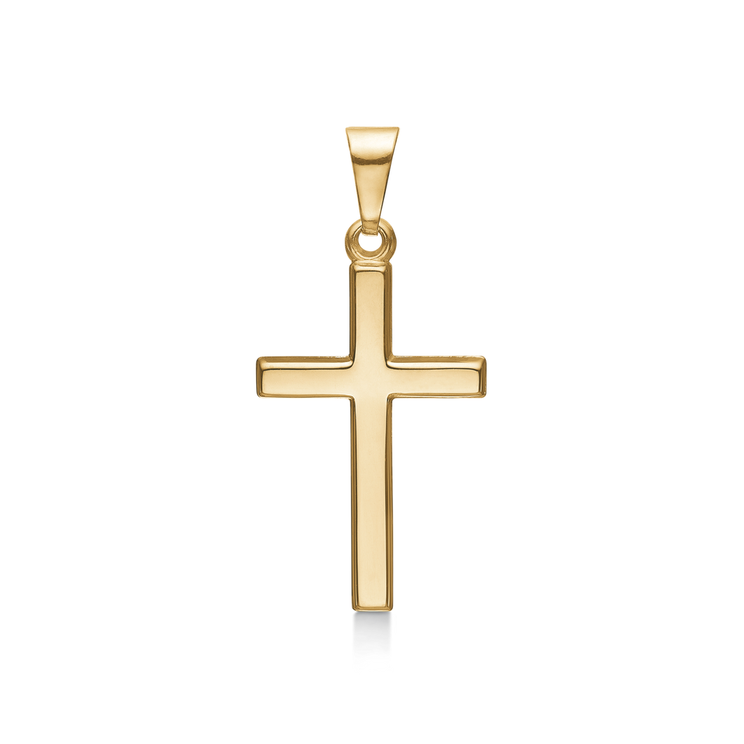 Pendant cross 13x21 mm. in 8 kt. gold (333)