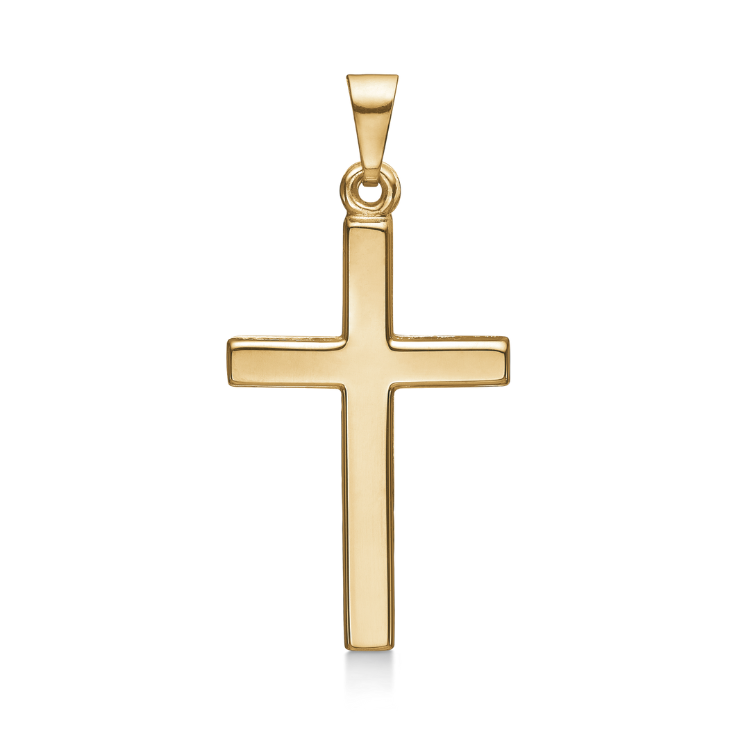 Pendant cross 16x25 mm. in 8 kt. gold (333)