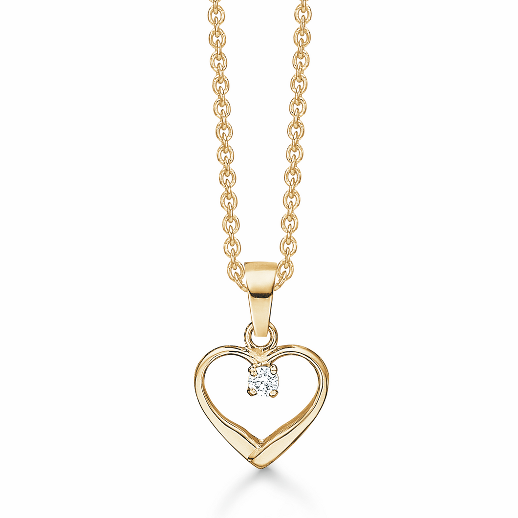 Heart by with zirconia in 8 kt. gold (333)