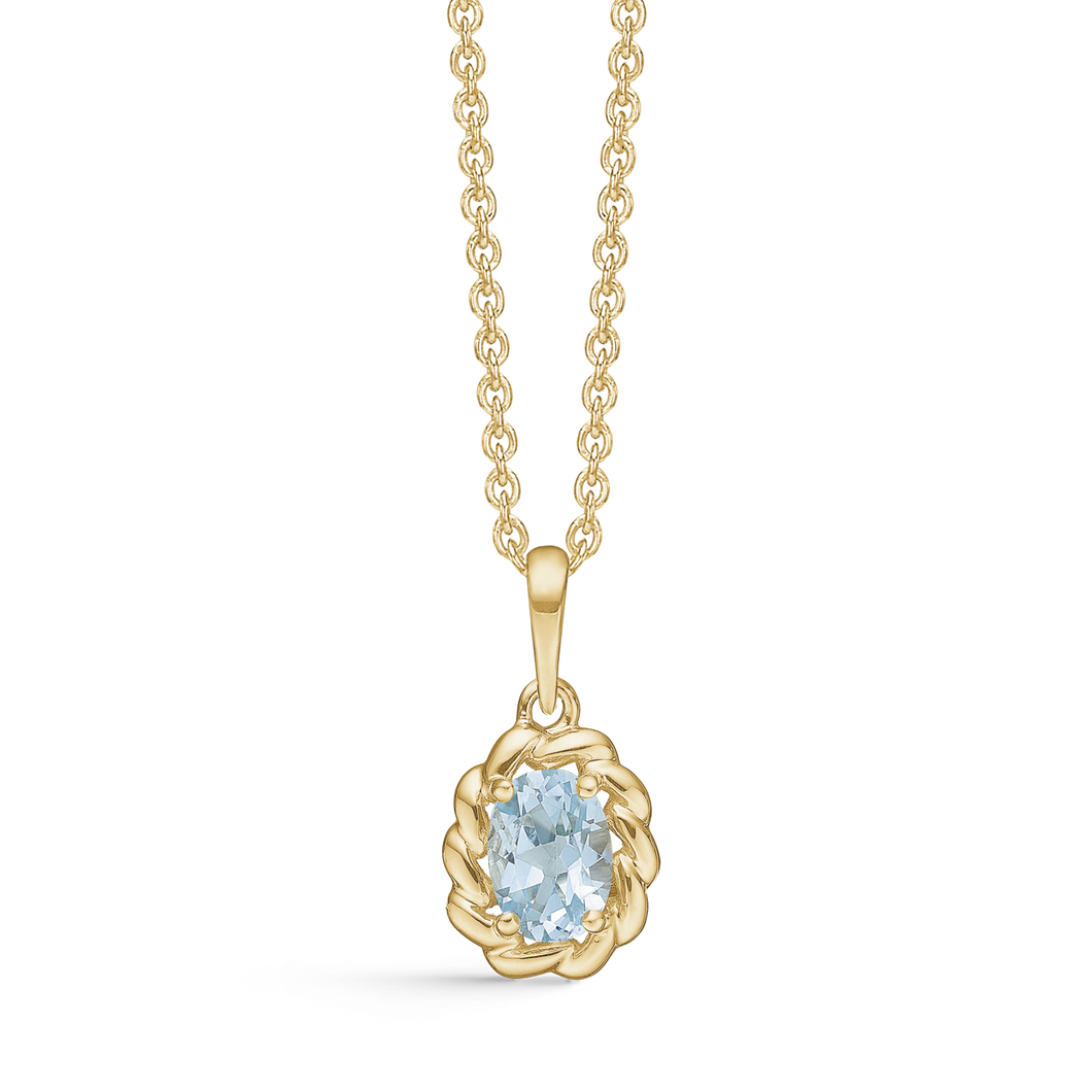 Due to Blue topaz with twisted edge in 8 kt. gold (333)