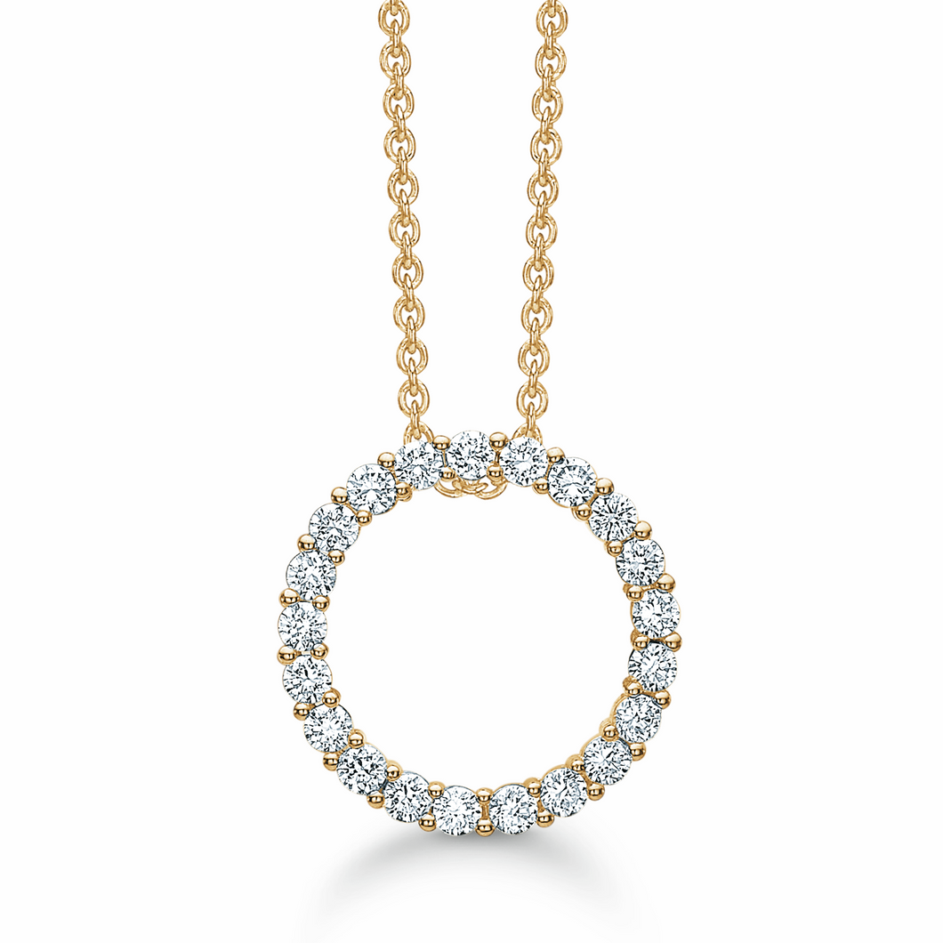 Circle necklace with zirconia in 8 kt. gold (333)