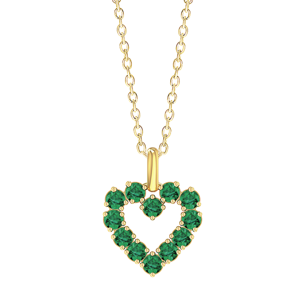 Necklace with emerald on the edge (585)