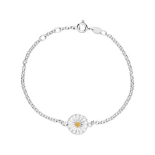 Load image into Gallery viewer, Daisy bracelet 11mm silver white Enamel with FG center 17-19 cm (925)
