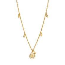 Load image into Gallery viewer, Daisy necklace 11mm with leaves on anchor chain 45-48cm (925)
