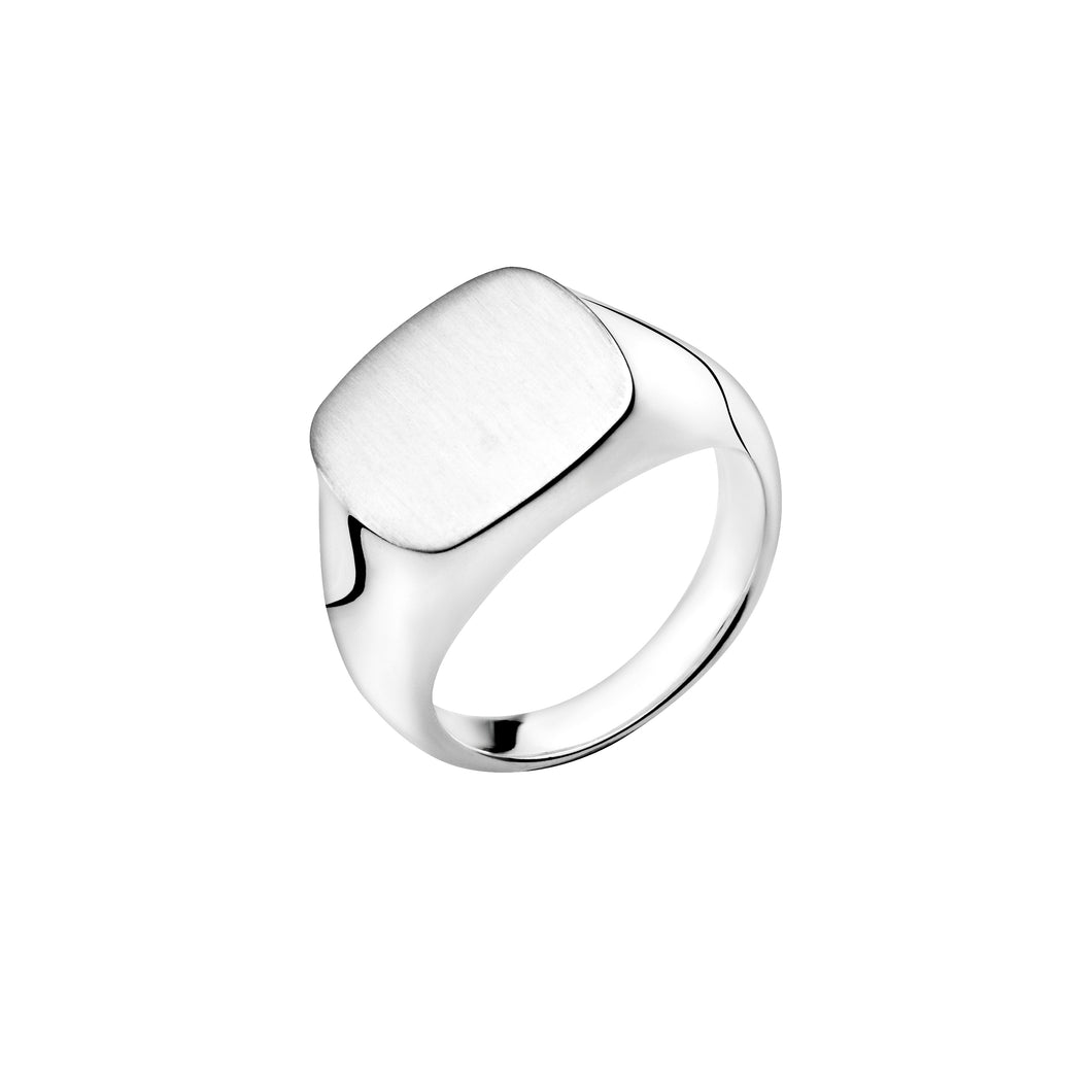 Lund Cph, signet ring with sandblasted surface in sterling silver (925)