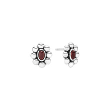 Load image into Gallery viewer, Ring flower oval garnet in sterling silver (925)
