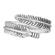 Load image into Gallery viewer, Ring in sterling silver, feather (925)
