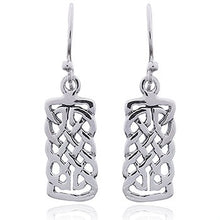 Load image into Gallery viewer, Celtic knot rectangular earrings sterling silver (925)
