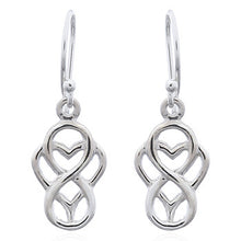 Load image into Gallery viewer, Celtic heart with infinity knot earrings sterling silver (925)
