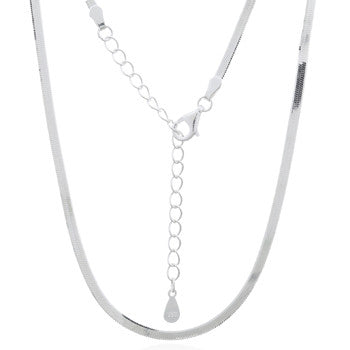 Flat herringbone 1.75mm necklace in sterling silver (925)