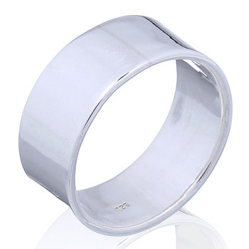 Ring in 8 mm plain sterling silver (925)