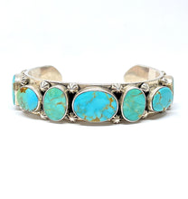 Load image into Gallery viewer, Fixed bangle with turquoise in oxidized sterling silver (925)
