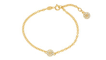 Load image into Gallery viewer, Daisy bracelet 2X7.5mm 24 kt. FG white Enamel 17-19 cm (925)
