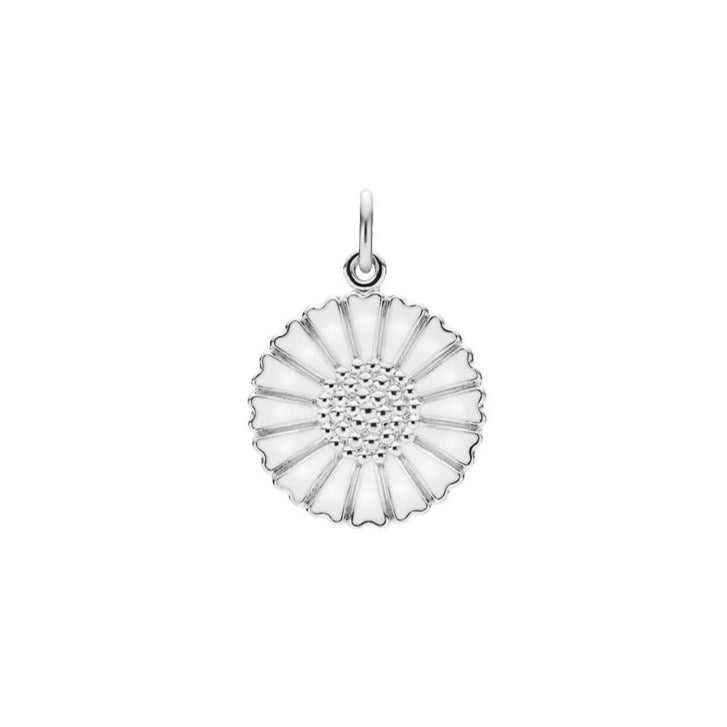 Marguerite by 18mm silver white enamel (925)