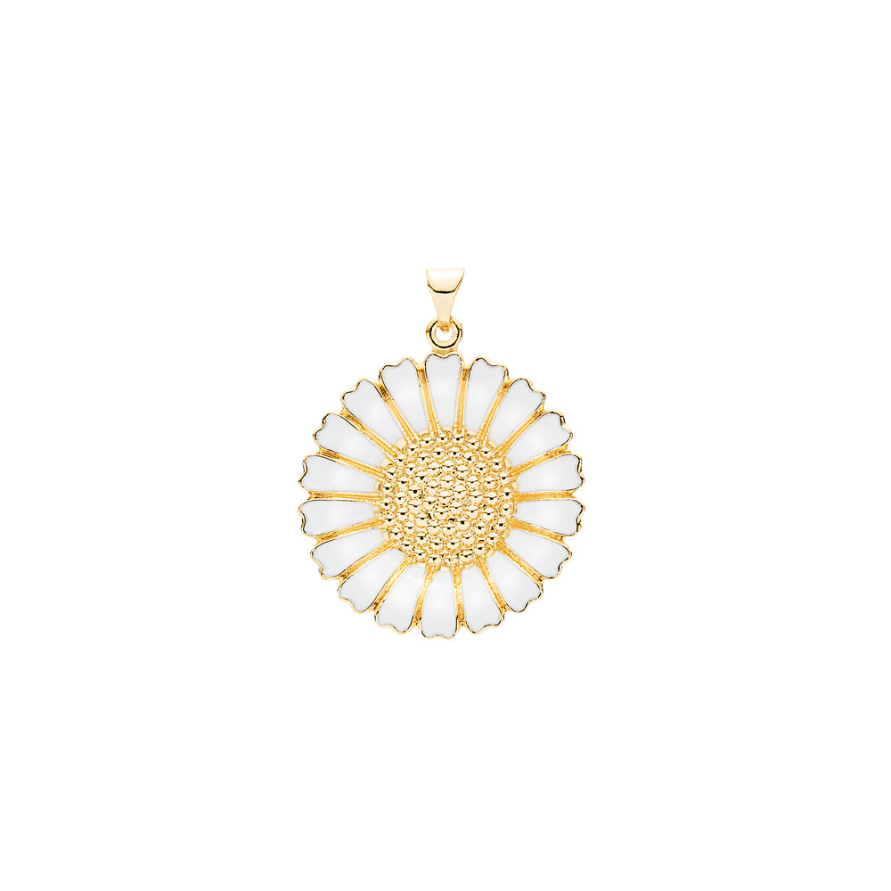 Marguerite by 25mm 24 kt. FG white Enamel (925)