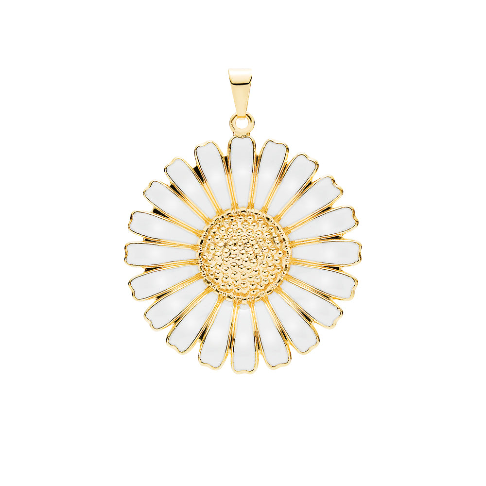 Marguerite by 36mm 24 kt. FG white Enamel (925)