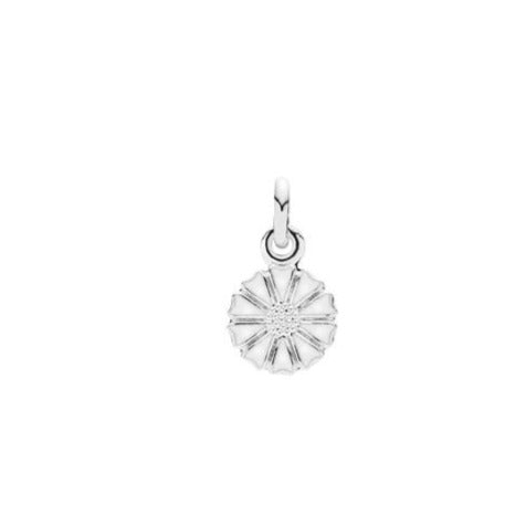 Marguerite by 7.5mm silver white enamel (925)