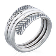 Twisted leaf ring in sterling silver (925)