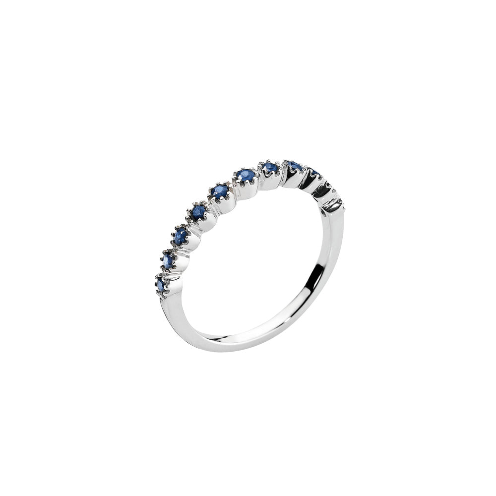 Lund Cph, Alliance ring in 8 kt. white gold with blue sapphire (333)