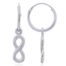 Load image into Gallery viewer, Hoop earrings with infinity charm in sterling silver (925)
