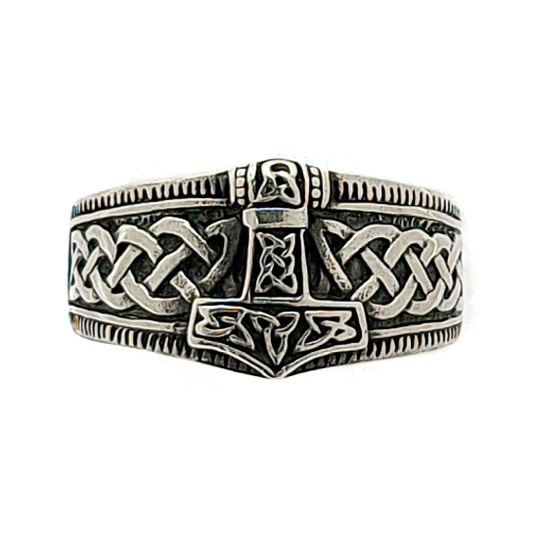 Ring with Thor's hammer in sterling silver (925)