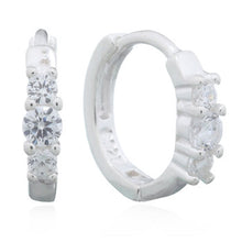 Load image into Gallery viewer, Knäk Creoles with zirconia in sterling silver (925)
