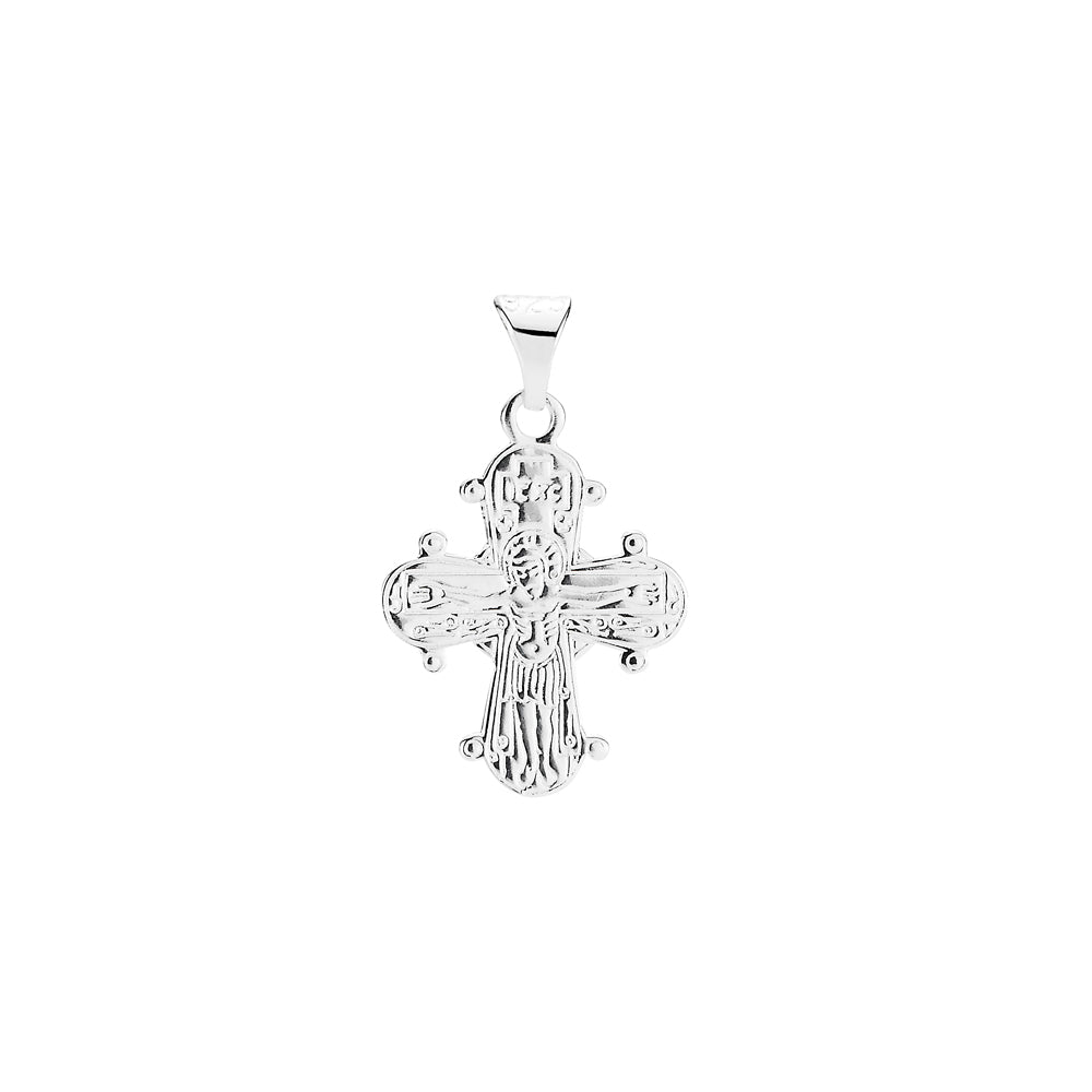 Day of the Dead cross with smooth back 16x13 mm pendant in sterling silver (925)