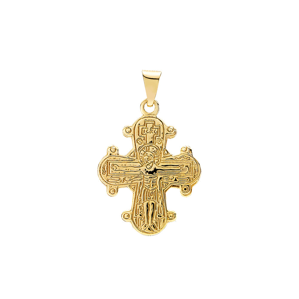 Lund Cph, Daymark cross with Lord's Prayer 18x16 mm pendant in 8 kt. gold (333)