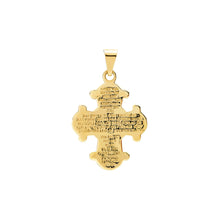 Load image into Gallery viewer, Lund Cph, Daymark cross with Our Father 18x16 mm pendant in 14 kt. gold (585)
