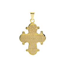 Load image into Gallery viewer, Lund Cph, Daymark cross with Our Father 20x17 mm pendant in 14 kt. gold (585)
