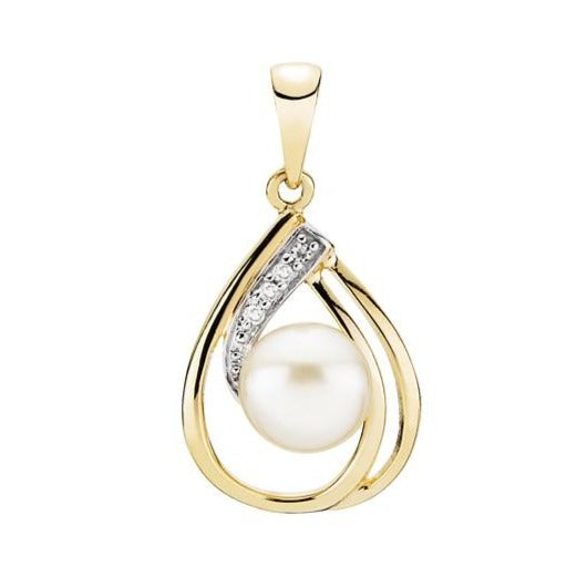 Lund Cph, Pendant with pearl and diamond (333)